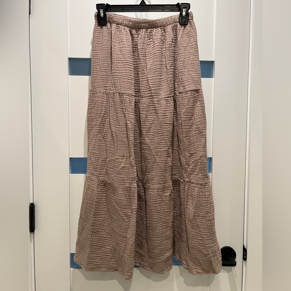 Black Ibis Maxi Skirt Tan Beige Medium